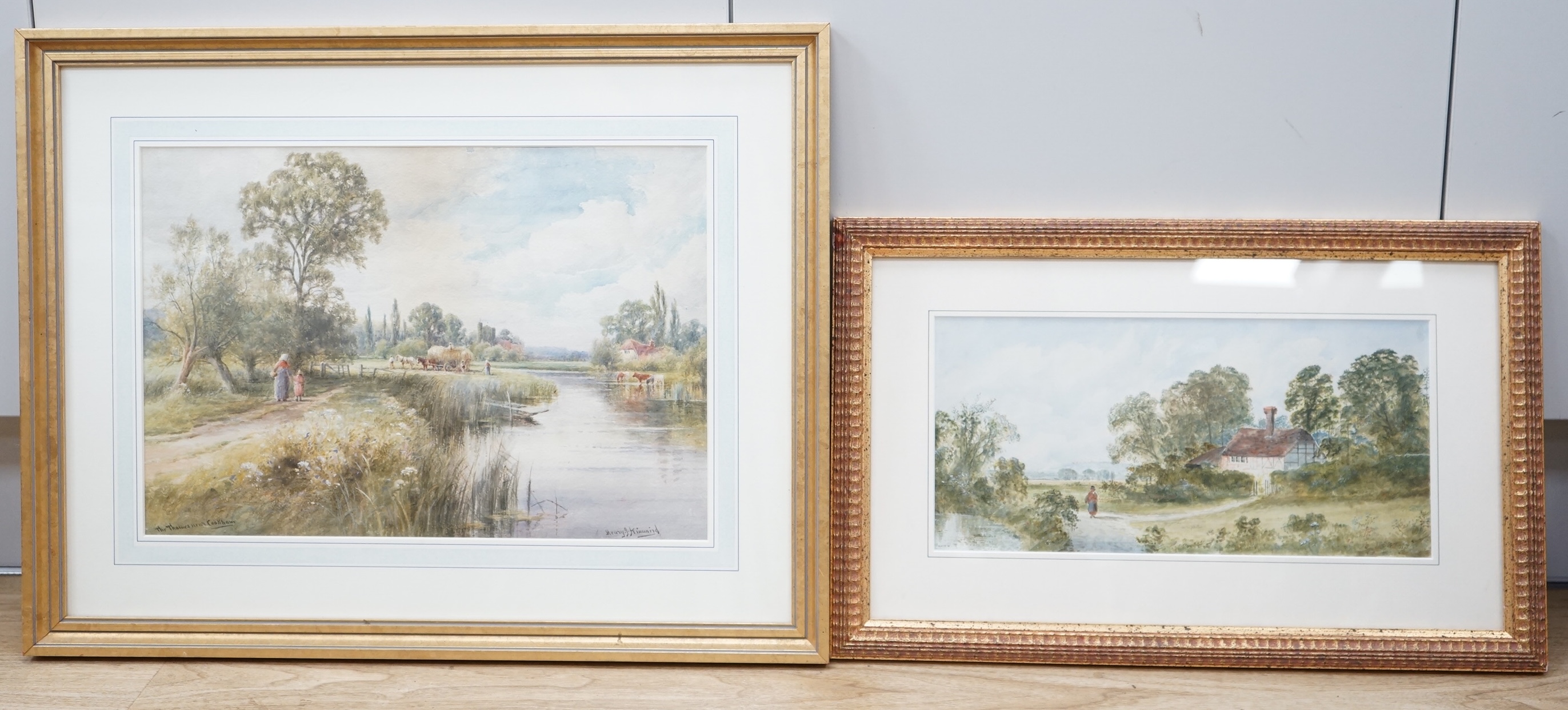 Henry John Kinnaird (1861-1929), watercolour, ‘The Thames near Cookham’, signed and inscribed together with another, largest 27 x 39cm